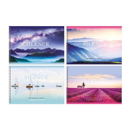 альбом для рисования BG Silence 20л А4 100 г/кв.м на гребне альбом для рисования unnika очный орнамент а4 30 листов на гребне