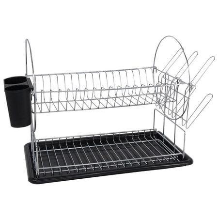 сушилка для посуды TODELIA Compact 2-х ярусная 38,5х23х31см с поддоном нерж.сталь