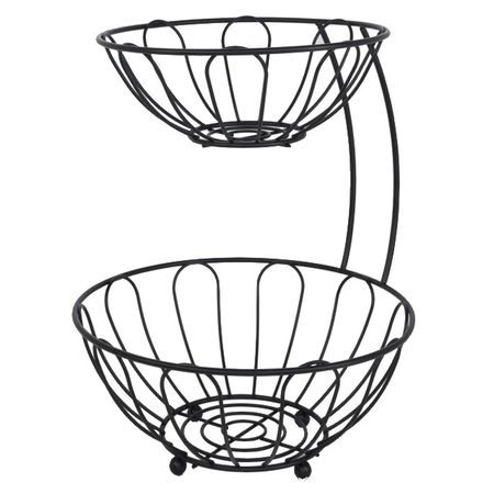 фруктовница TODELIA Black 26х26х32см двойная нерж.сталь