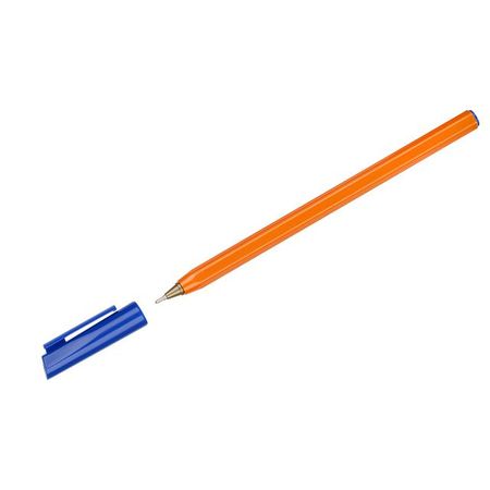 ручка шариковая СТАММ 800 0,7мм синяя оранжевый корпус свинка пеппа раскраска с наклейками синяя