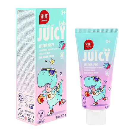 Паста зубная детская SPLAT JUICY АРБУЗ со фтором 3+ 55 мл