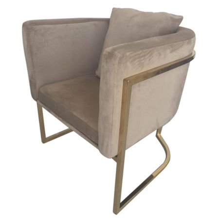 кресло MASY 650х620х750мм ткань/металл серый/золотой