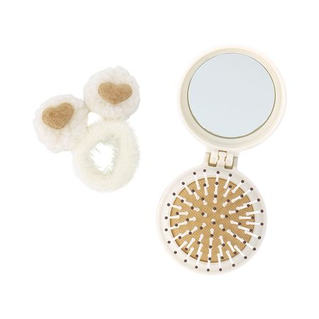 Расческа для волос с зеркалом и с резинкой MISS PINKY FAVS