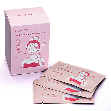 Салфетки для снятия макияжа VLONCA Влажные салфетки для снятия макияжа