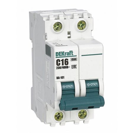 выключатель автоматический DEKRAFT 16А 2P С 4,5кА