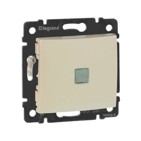 переключатель Legrand Valena 1-клавишный с подсветкой IP20 слоновая кость