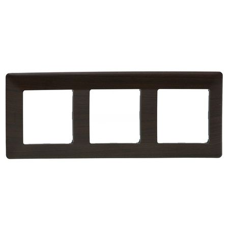 рамка для розеток и выключателей квадратная Legrand Valena Life темное дерево 3 поста