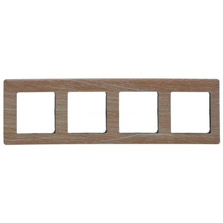 рамка для розеток и выключателей квадратная Legrand Valena Life светлое дерево 4 поста