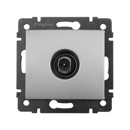 розетка проходная Legrand Valena телевизионная пластиковая алюминий