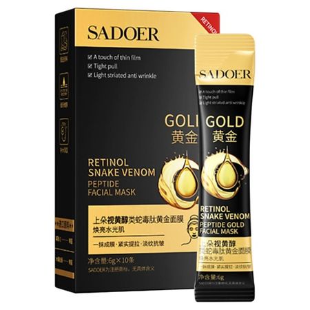 Маска для лица SADOER Маска для лица пептидная гелевая с ретинолом и змеиным ядом