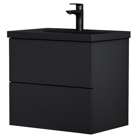 тумба с раковиной AM.PM Gem 60см подвесная черный раковина черная