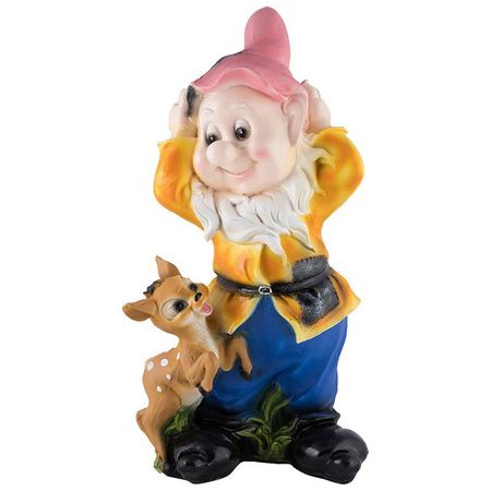 фигура садовая Гном с оленёнком 50см