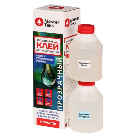 клей эпоксидный MASTERTEKS PM двухкомпонентный 1кг бесцветный, арт.9753550