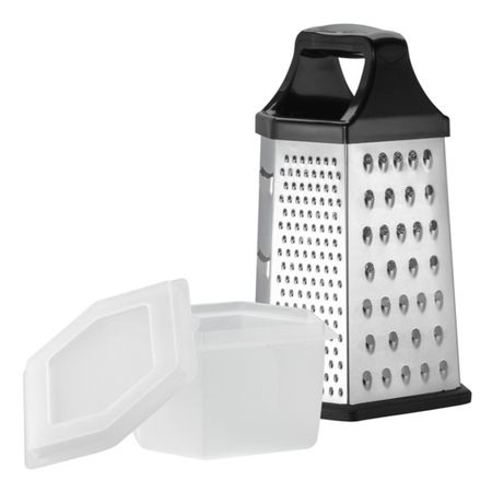 терка RESTO Sham 6-ти гранная 20см универсальная с контейнером нерж.сталь, силикон