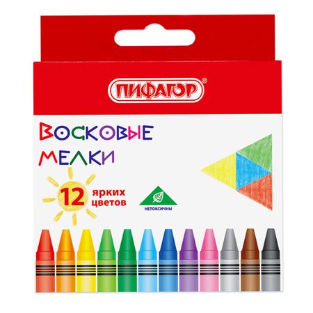 восковые мелки ПИФАГОР Солнышко 12 цветов ирина солнышко домашние любимцы илл репринцева давпознак картон вырубка солнышко