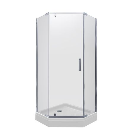 ширма душевая TRITON Дека-Хром 90х90см пятиугольная низкий поддон