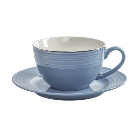 чашка с блюдцем FIORETTA Fiesta 220мл фарфор голубой