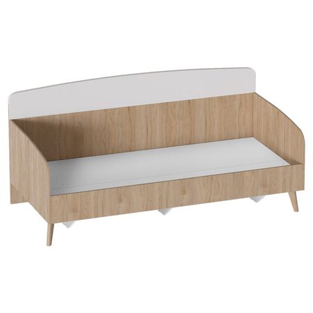 кровать Калгари 2036x935x930мм дуб натуральный светлый/белый матовый ЛДСП/МДФ