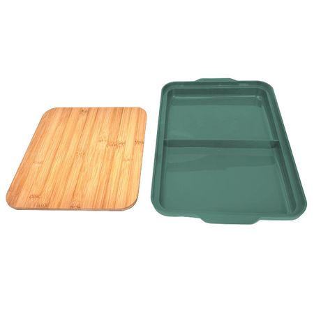 доска разделочная TODELIA 37,5х24см с контейнером бамбук, пластик