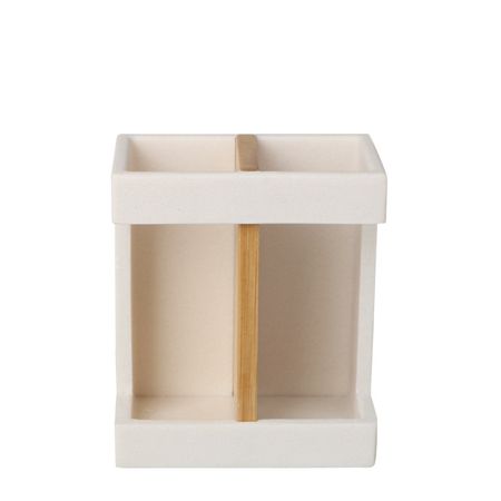 стакан для зубных щеток VITARTA Square двойной полирезин белый