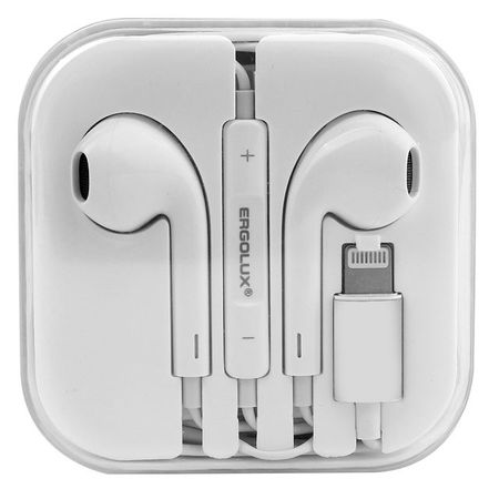 наушники вкладыши проводные Lightning ERGOLUX ELX-WHP04 белый