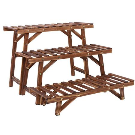 подставка для цветов Ступеньки 3 яруса 70х75х49,5см дерево коричневый