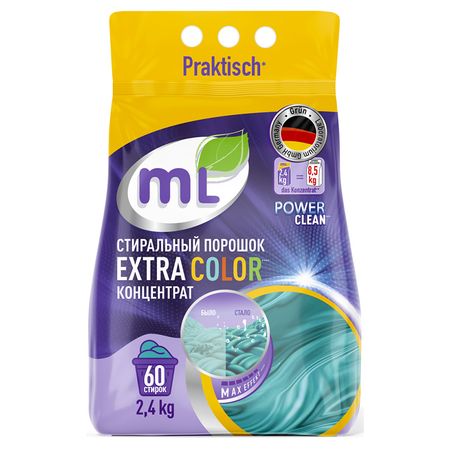 Порошок стиральный ML EXTRA COLOR концентрат 2,4 кг мантэк чиа мульти оргазмическая женщина секреты секса которые следует знать каждой женщине