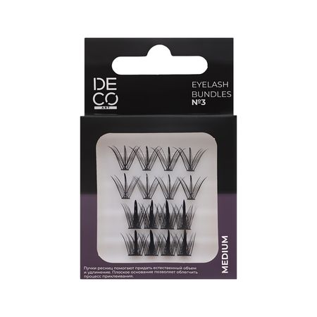 Пучки ресниц DECO. ART EYELASH BUNDLES набор №3 микс форм, средний размер