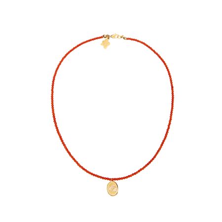 HOLLY JUNE Колье Coral Eye Necklace