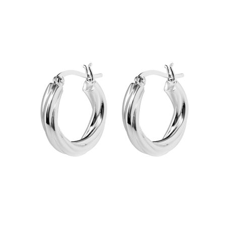 PLAIN STUDIO Серьги Silver Thin Twisted Earrings