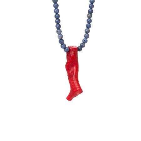 HOLLY JUNE Колье Coral Pendant Necklace – Blue