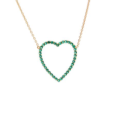 VIVA LA VIKA Колье Gold Heart Necklace – Green