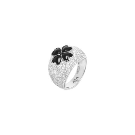 VIVA LA VIKA Кольцо Crystal Clover Signet Ring – Silver