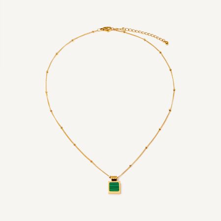 PLAIN STUDIO Колье Malachite Cube Necklace - Gold
