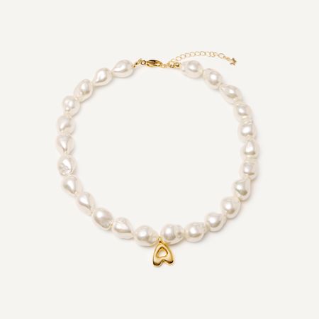 HOLLY JUNE Колье My Pearly ABC Necklace - Gold
