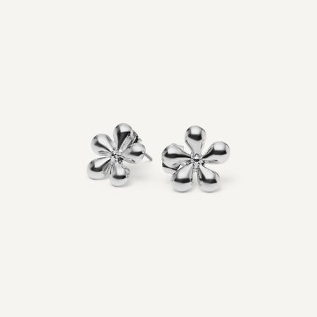 PLAIN STUDIO Серьги Oblong Flower Earrings – Silver
