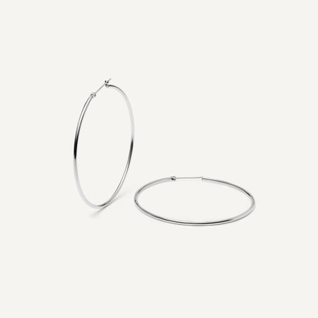 PLAIN STUDIO Серьги Hefty Hoops – Silver