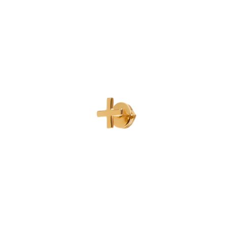 VIVA LA VIKA PIERCING LAB Пусет Plain Cross Stud Earring – Gold