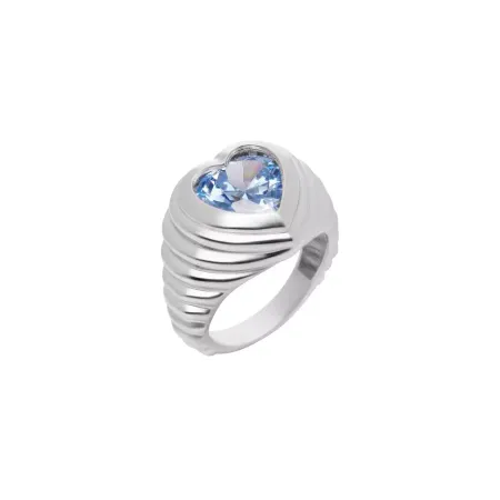 VIVA LA VIKA Кольцо Silver Shiny Heart Ring - Azure