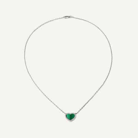 PLAIN STUDIO Колье Malachite Heart Necklace