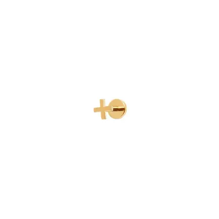 VIVA LA VIKA PIERCING LAB Лабрет Plain Cross Stud Earring – Gold