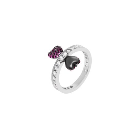 VIVA LA VIKA Кольцо Silver Stay With Me Ring - Black Fuchsia