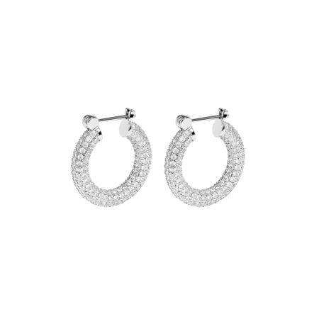VIVA LA VIKA Серьги Pave Hoops - White