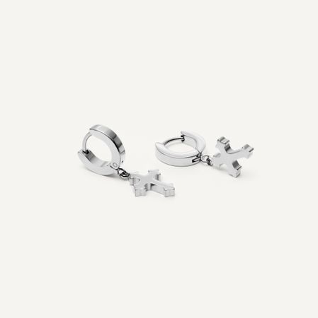 NOIR BY VLV Серьги Ortho Cross Earrings – Silver