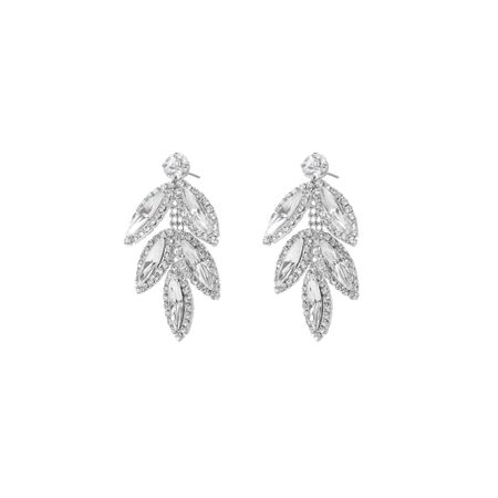 FREE FORM Серьги Silver Shiny Leaf Earrings
