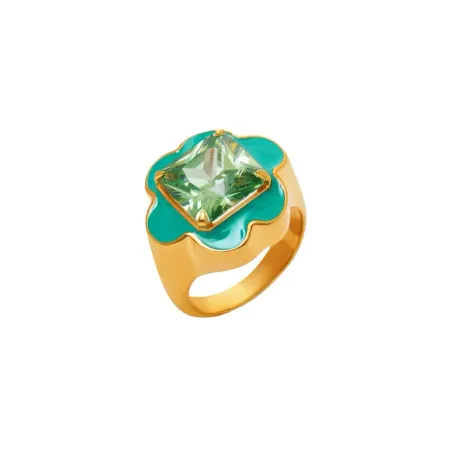 VIVA LA VIKA Кольцо Stern Flower Ring - Green