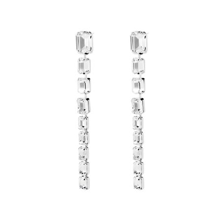 FREE FORM Серьги Silver Chain Earrings With Crystals