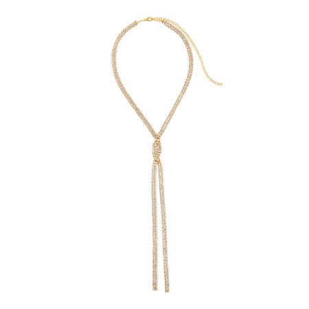 DÉJÀ VU Колье Gold Crystal Tie Necklace