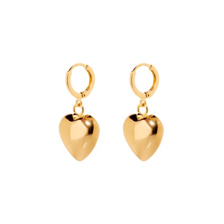 DÉJÀ VU Серьги Puffy Gold Heart Earrings