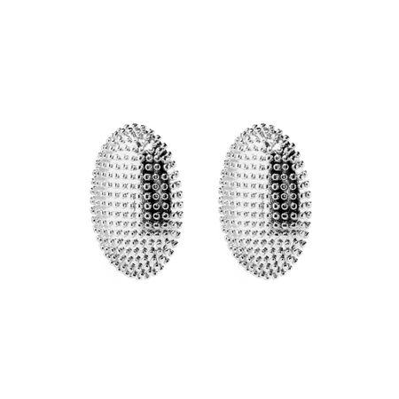 PLAIN STUDIO Серьги Dotted Oval Earrings – Silver